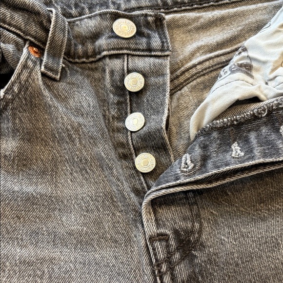 Levi's 501 Straight Gray Jeans W26 L26 - Picture 2 of 4